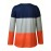 Colorblock Stripe Print Zip Front T-Shirt, Casual Long Sleeve Top For Spring & Fall, Women's Clothing