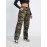 Camo Flap Pockets Cargo Pants, Loose Fit High Waist Straight Jeans, Women's Denim Jeans & Clothing